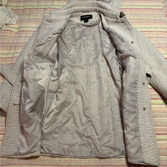 Liz Claiborne Textured Trench Coat in Cream - Picture 4 of 11